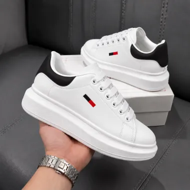 Adidasi barbati casual albi cu negru 6623