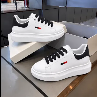 Adidasi barbati casual albi cu sireturi negre 6623