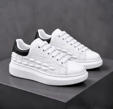 Adidasi barbati casual albi cu negru 6627