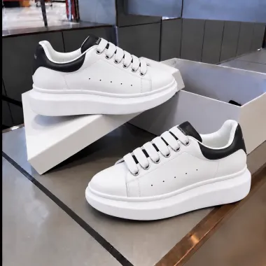 Adidasi barbati casual albi cu limba negra A03