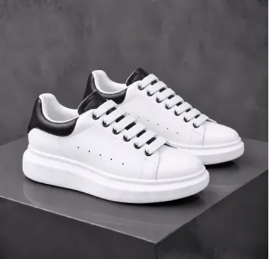 Adidasi barbati casual albi cu limba negra A03