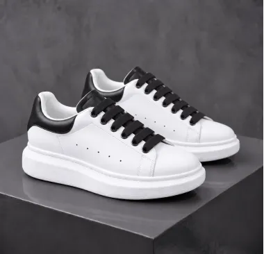 Adidasi unisex vip albi cu sireturi negre B03 T8-2