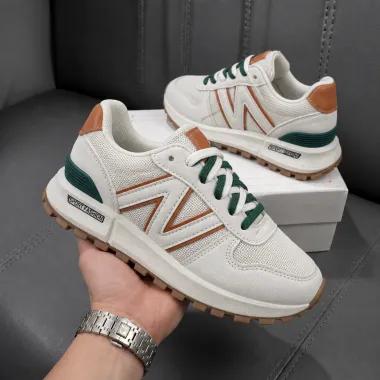 Adidasi dama casual albi cu orange 30664