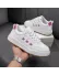 Adidasi dama casual albi cu roz 6612