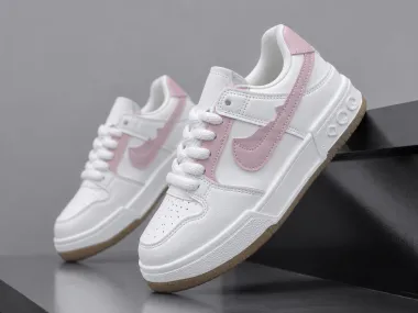Adidasi dama casual albi cu roz 9981 55-4