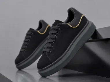 Adidasi barbati casual negri texturati 001