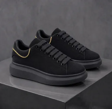 Adidasi barbati casual negri texturati 001