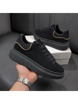 Adidasi barbati casual negri texturati 001
