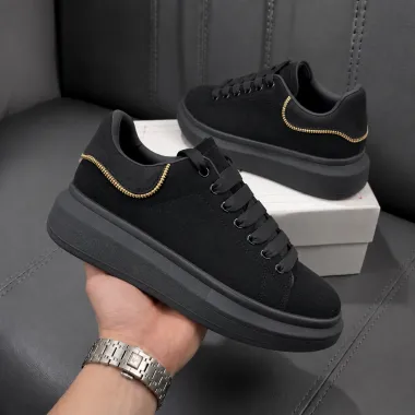 Adidasi barbati casual negri texturati 001