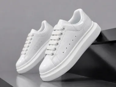 Adidasi barbati casual albi cu model 002