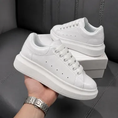 Adidasi barbati casual albi cu model 002