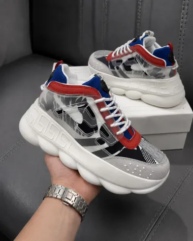 Adidasi barbati casual, albi cu rocu VSC 059-17