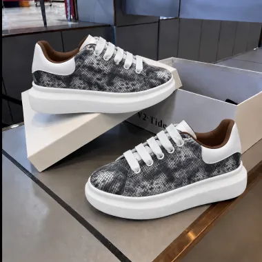 Adidasi barbati casual, albi cu imprimeu 089