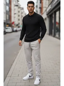 Bluza barbati slim fit negra 13551