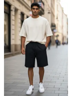 Pantaloni de trening scurti, negri 13553