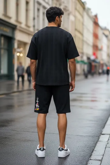 Compleu de vara camasa + pantaloni negru 13544