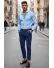 Pantaloni barbati eleganti albastri 13555
