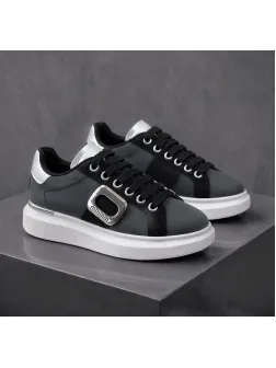 Adidasi dama casual negri cu alb 272