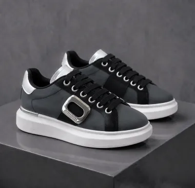 Adidasi dama casual negri cu alb 272