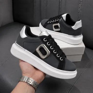 Adidasi dama casual negri cu alb 272