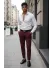 Pantaloni barbati eleganti regular fit grena B1734 U3
