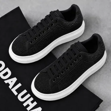 Adidasi dama casual negri cu alb LG02