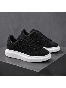 Adidasi dama casual negri cu alb LG02