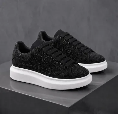 Adidasi dama casual negri cu alb LG02
