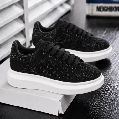 Adidasi dama casual negri cu alb LG02