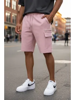 Pantaloni de trening scurti somon y184
