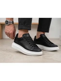 Adidasi barbati casual negri cu alb, Diamond, MQ, 111d