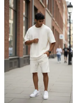 Compleu de vara tricou + pantaloni bej 13536 D2-2.1