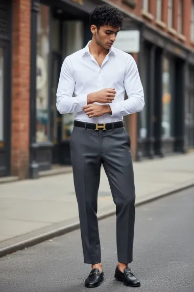 Pantaloni barbati eleganti gri 13542