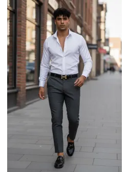Pantaloni barbati eleganti gri 13542