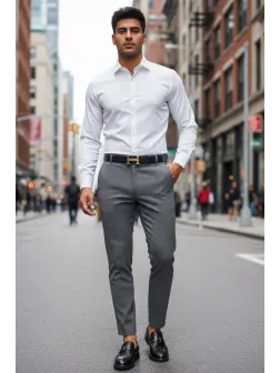 Pantaloni barbati eleganti gri 13544