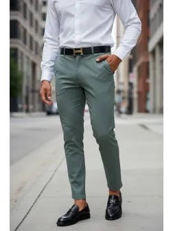 Pantaloni barbati eleganti verzi 13545