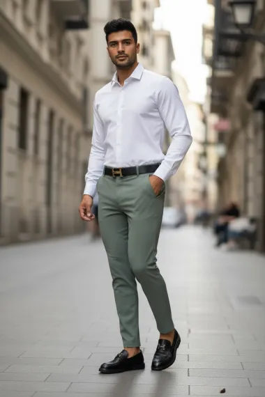 Pantaloni barbati eleganti verzi 13545