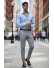 Pantaloni barbati eleganti gri deschis 13542