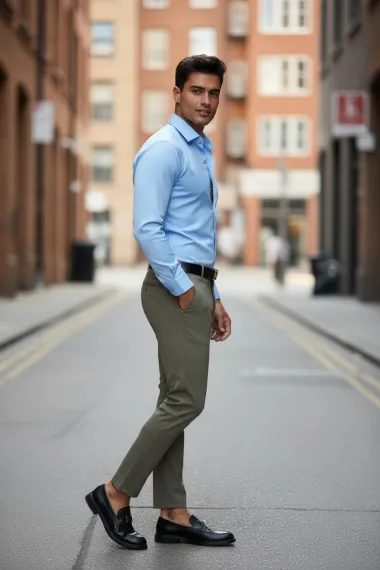 Pantaloni barbati eleganti maro 13547