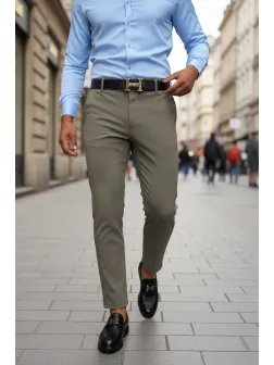 Pantaloni barbati eleganti maro 13547