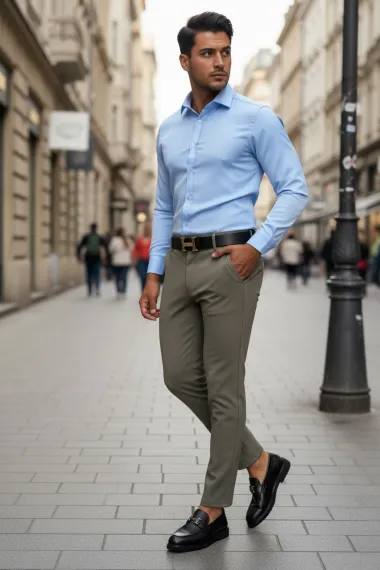 Pantaloni barbati eleganti maro 13547