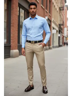 Pantaloni barbati eleganti bej 13548