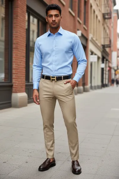 Pantaloni barbati eleganti bej 13548