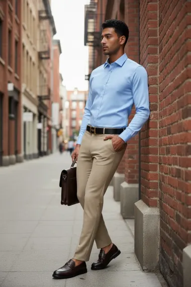 Pantaloni barbati eleganti bej 13548