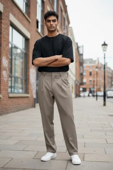 Pantaloni barbati casual regular fit bej 13550