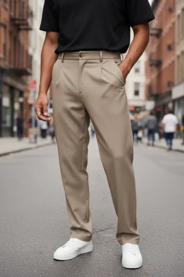 Pantaloni barbati casual regular fit bej 13550