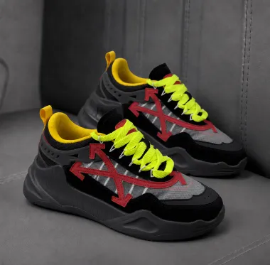 Adidasi barbati casual, premium, negri cu rosu k19