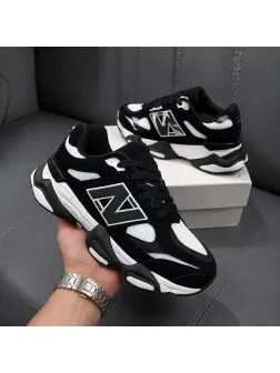 Adidasi barbati casual, premium, negri cu alb L111