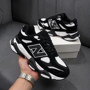 Adidasi barbati casual, premium, negri cu alb L111