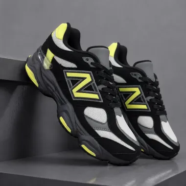 Adidasi barbati casual, premium, negri cu verde L111